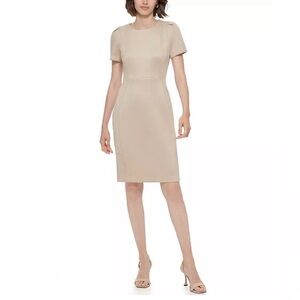 Calvin Klein tan faux suede sheath dress size 12